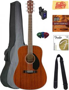 Акустическая гитара Fender CD-60S Solid Top Dreadnought Acoustic Guitar - All Mahogany w/ Gig Bag