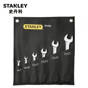 Двойной рожковый ключ Stanley, метрический, полированный, двусторонний ключ 6–23 мм, набор из 6 предметов 93-608-22