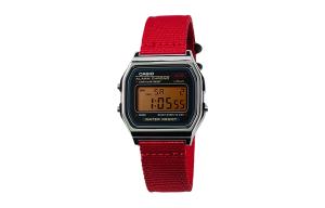 CASIO Мужские часы Retrofit Series с кварцевым механизмом и нейлоновым ремешком, черный циферблат