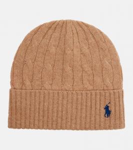 Вязаная шапка из шерсти и кашемира Polo Ralph Lauren, Camel