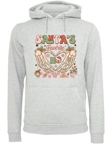 Пуловер F4NT4STIC Hoodie Santas favorite Ho Ho Ho Christmas, пятнистый серый