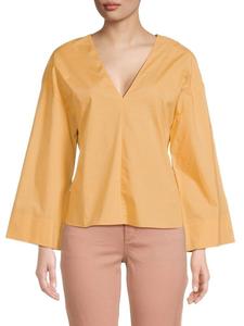 Блузка с вырезами и сборками Vince, цвет Tangelo