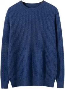 Мужской свитер с круглым вырезом из кашемира для повседневной носки