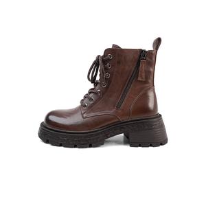 ZSBELLA Короткие женские ботинки мартина коричневые, цвет Brown