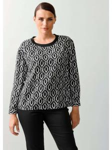 Alba Moda Блузка с графическим узором в виде цепочек, черного цвета