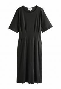 Платье Next REGULAR FIT-SHORT SLEEVE ROLL EDGE WAISTED, Chocolate Brown/Brown