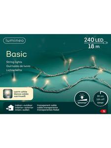 Lumineo Базовая гирлянда из 240 светодиодов, 18 м, прозрачный кабель, теплый белый свет