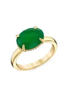 Кольцо из желтого золота с бриллиантами и гранатом Shay, золотистый