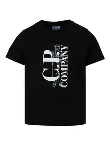 Футболка с логотипом C.P. Company Kids, черный