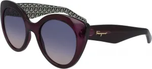 Солнцезащитные очки Salvatore Ferragamo SF964S фиолетового/фиолетового оттенка, размер 54/21/140, женские, Violet