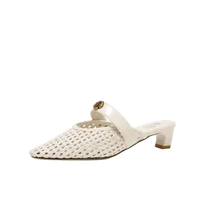 Женские сандалии с закрытым носком, устойчивые к истиранию GUDIANFENGDU, Beige