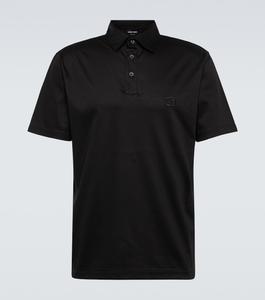 Рубашка поло из хлопка Giorgio Armani, черный