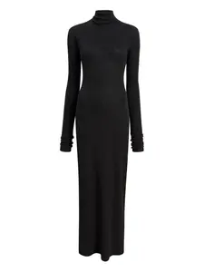 Платье с длинными рукавами и воротником-стойкой KHAITE, серый