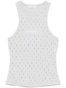 Топ Patrizia Pepe с вышитым логотипом, серебряный