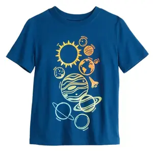 Футболка с коротким рукавом и принтом для мальчиков 4–12 лет Jumping Beans, цвет navy planets