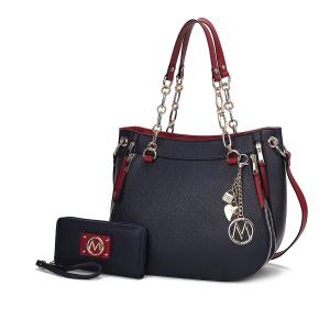 Комплект из женской сумки через плечо и кошелька Lina от Mia K MKF Collection By Mia K., темно-синий