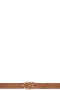 Коричневый ремень с круглой пряжкой из зернистой фактуры Thom Browne