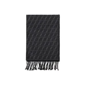 FENDI Вязаный шарф мужской черно-серый, Black/Gray