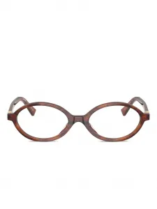 Очки в овальной оправе Miu Miu, коричневый