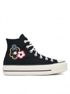 Тканевые кеды Chuck Taylor All Star Lift Platform Floral Patchwork A15534C Converse, черный