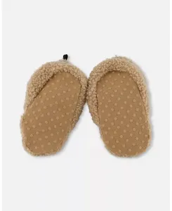 Детские тапочки унисекс из шерпы коричневого цвета - для малышей Deux par Deux, коричневый