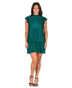 Мини-платье с оборками, короткими рукавами и плиссировкой, многоярусное 24seven Comfort Apparel, Hunter