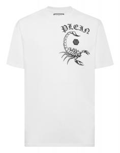 Футболка с круглым вырезом SS Скорпион Philipp Plein, цвет White / Black