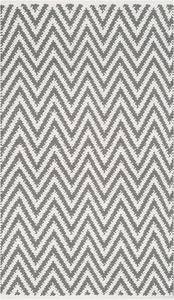Ковер SAFAVIEH, 69 x 115 см, Montauk Collection, Grey & Ivory, ручной работы, шеврон хлопок, идеально для помещений с высокой проходимостью: прихожая, гостиная, спальня (MTK812A)