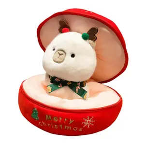 Очаровательная плюшевая игрушка капибара с новогодней елкой высотой 15см/17см/20см/30см OU DI PIG, белый