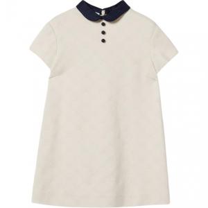 Женское платье с отложным воротником, средней длины Gucci, айвори белый