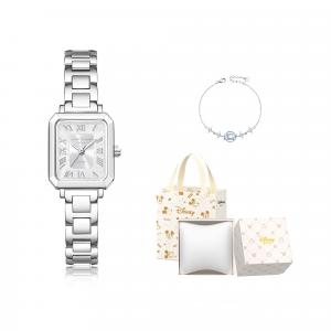 Disney Часы женские Mickey Mouse с кварцевым механизмом, ремешок из сплава, розовый циферблат