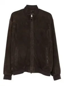 Замшевый бомбер Canali, коричневый