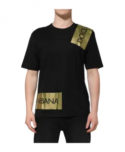 Черная футболка с круглым вырезом и логотипом. Dolce & Gabbana, черный