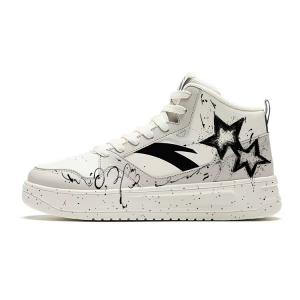 Износостойкие, легкие и дышащие высокие скейтбордистские кроссовки для мужчин Anta, черный белый