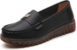 Generic Женские лоферы на плоской подошве, удобные, противоскользящие рабочие туфли с округлым носком, мягкой подошвой, из искусственной кожи, для вождения, повседневные деловые легкие лоферы, дышащие, для прогулок на улице, мокасины