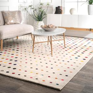 nuLOOM Dorie Polka Dot ковер 92 x 153 см для гостиной, спальни, столовой, прихожей, кухни, Multicolor/Ivory