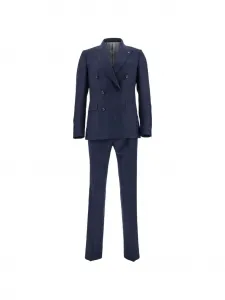 Костюм с двубортным пиджаком и карманами TAGLIATORE, синий