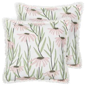 Декоративные подушка Beliani, 45x45 см, многоцветный/белый/зеленый/розовый