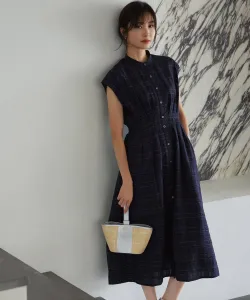 Платье из полупрозрачной клетчатой ткани Suite L, цвет Navy 3[375]