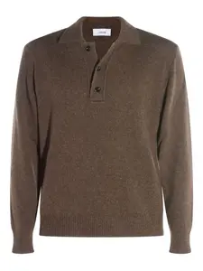Свитер с воротником поло Lardini, коричневый