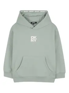 Толстовка с капюшоном и логотипом Dkny Kids, зеленый