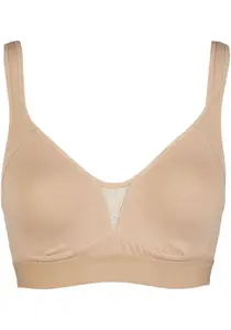 Nina Von C. Бюстгальтер без косточек с мягким тканым поясом, карамель