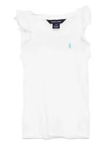 Футболка с расклешенными рукавами Polo Ralph Lauren Kids, белый