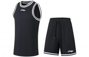 Li-Ning LiNing Sports Basketball Collection Basketball Suit Мужской черно-белый плетеный пояс