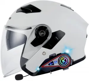 Винтажный реактивный шлем, мотоциклетный шлем, шлем для скутера, одобренный ECE/DOT, открытый шлем, мотоциклетный шлем с двойным визором, полушлем для велосипеда, круизера, чоппера, мопеда YuanLiang, 4