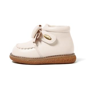 Детские кожаные ботинки для детей Snoffy, слоновая кость