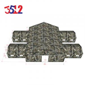 3512 большая командная палатка, хлопковая палатка, полевая камуфляжная палатка для кемпинга, 14*9 м с 4 комнатами для ушей, рисунок чернильного облака
