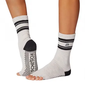 Носки Toesox Grip Heel&Toe Crew short, белый