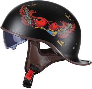 Шлем мотоциклетный Hanhua Skull, черный