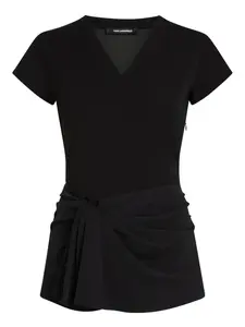 Топ с V-образным вырезом KARL LAGERFELD, черный